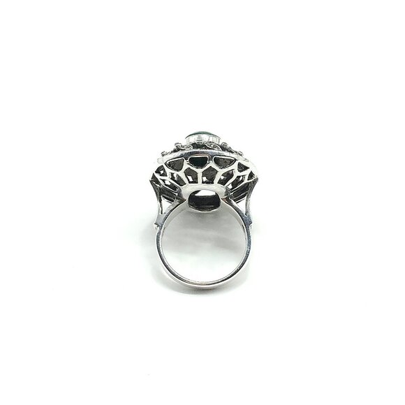 LUX - Big Victorian Cocktail Party Style Sterling Silver Stone Ring ! - Picture 6 of 10